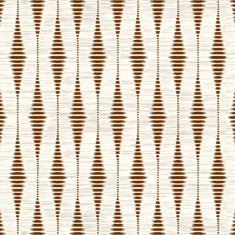 Covor de vinil geometric maro ciocolată ikat - TenStickers