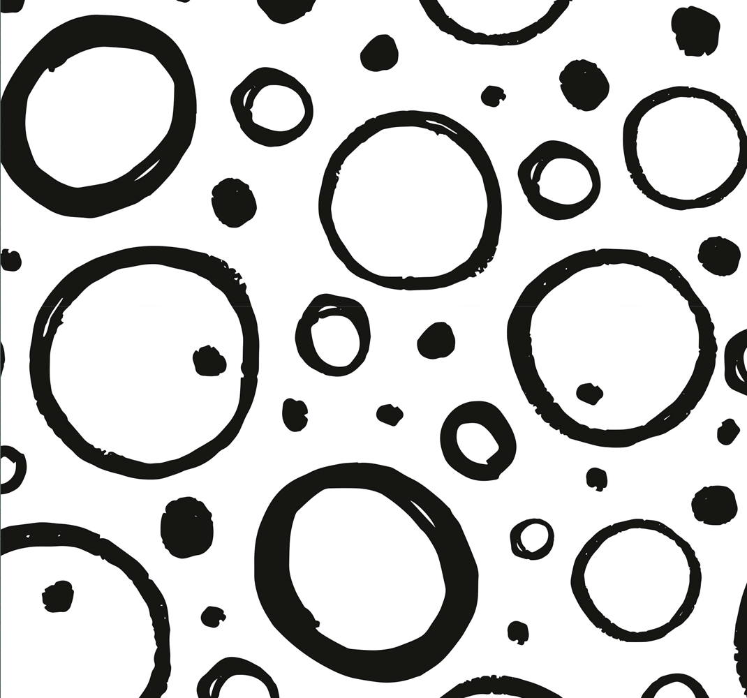 Covor de vinil geometric design circular alb-negru - TenStickers