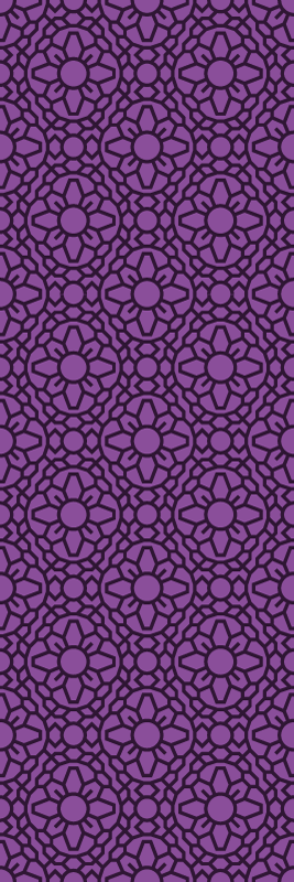 Covor de vinil geometric flori violet în cerc - TenStickers