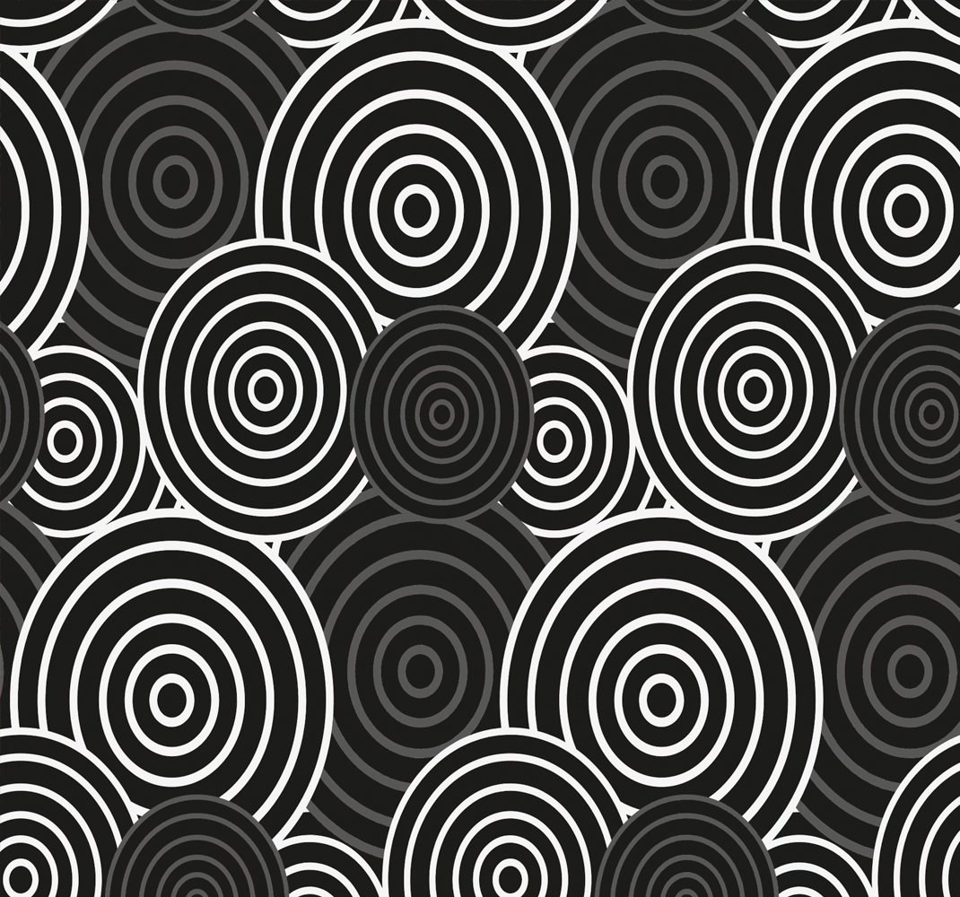 Covor de vinil geometric cerc negru pe fundal - TenStickers