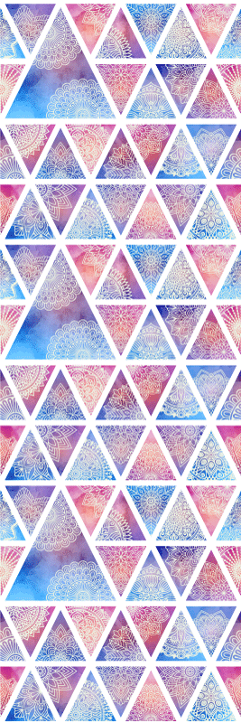Covor de vinil geometric triunghiuri florale etnice - TenStickers