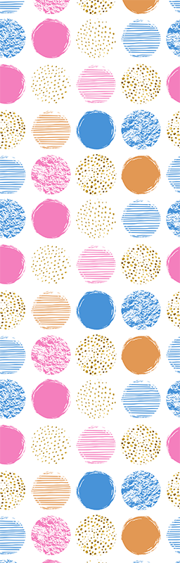Covor de vinil geometric cu model de puncte colorate - TenStickers