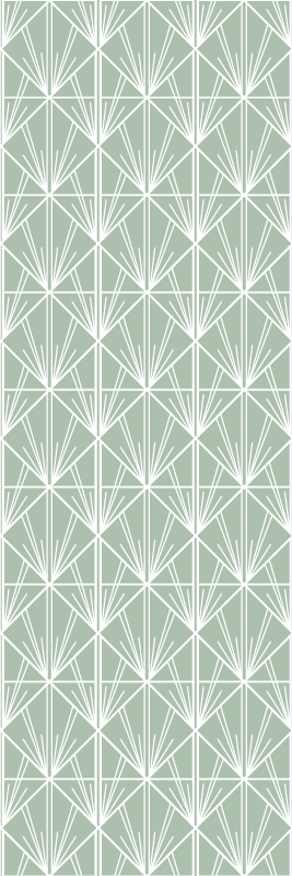 Covor de vinil geometric cu model deco alb și verde - TenStickers