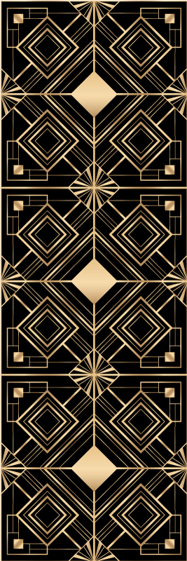 Covor de vinil geometric cu model deco modern negru și auriu - TenStickers