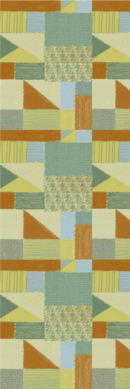 Covor de vinil geometric design triunghiuri colorate - TenStickers