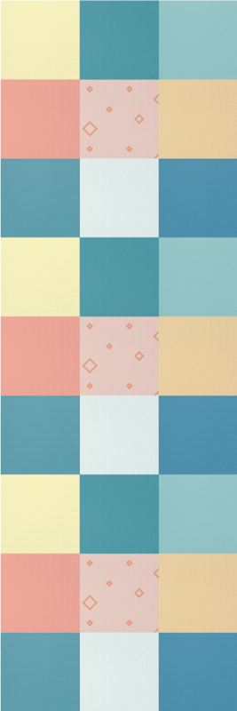 Covor de vinil geometric cu model retro colorat - TenStickers