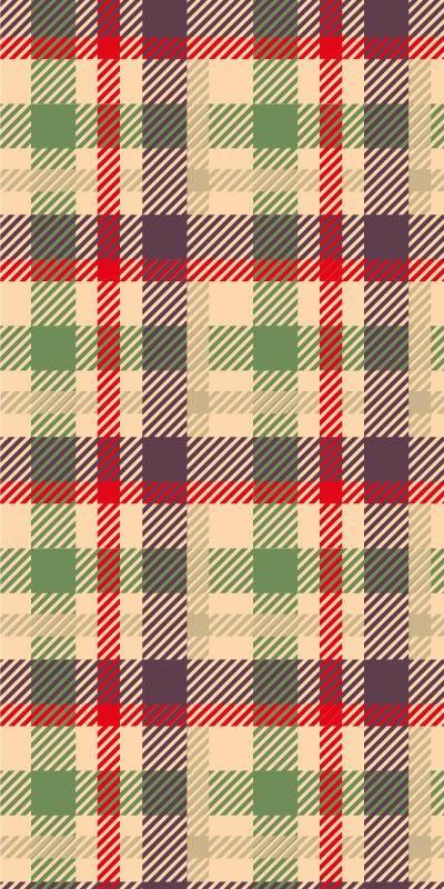 Covor vinil crăciun tartan roșu și verde - TenStickers