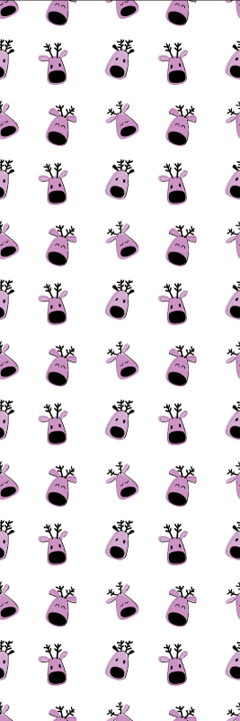 Covor vinil crăciun model cerb roz - TenStickers