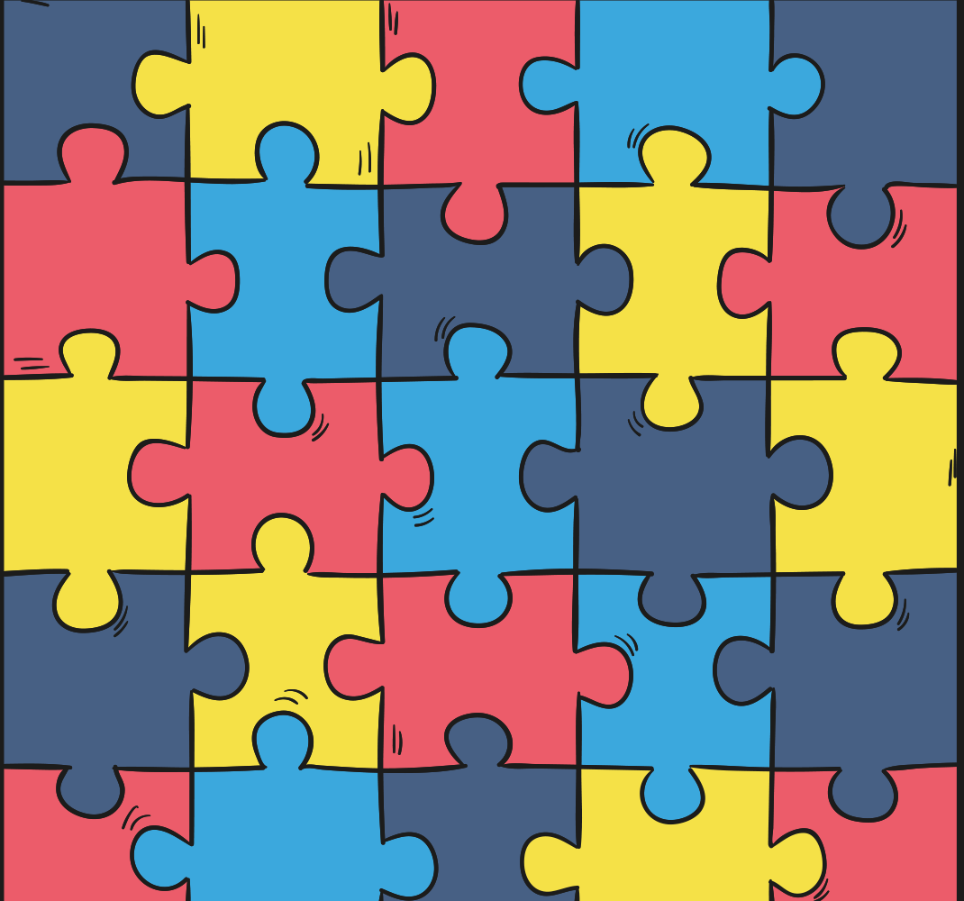 Covor vinil dormitor puzzle curcubeu - TenStickers