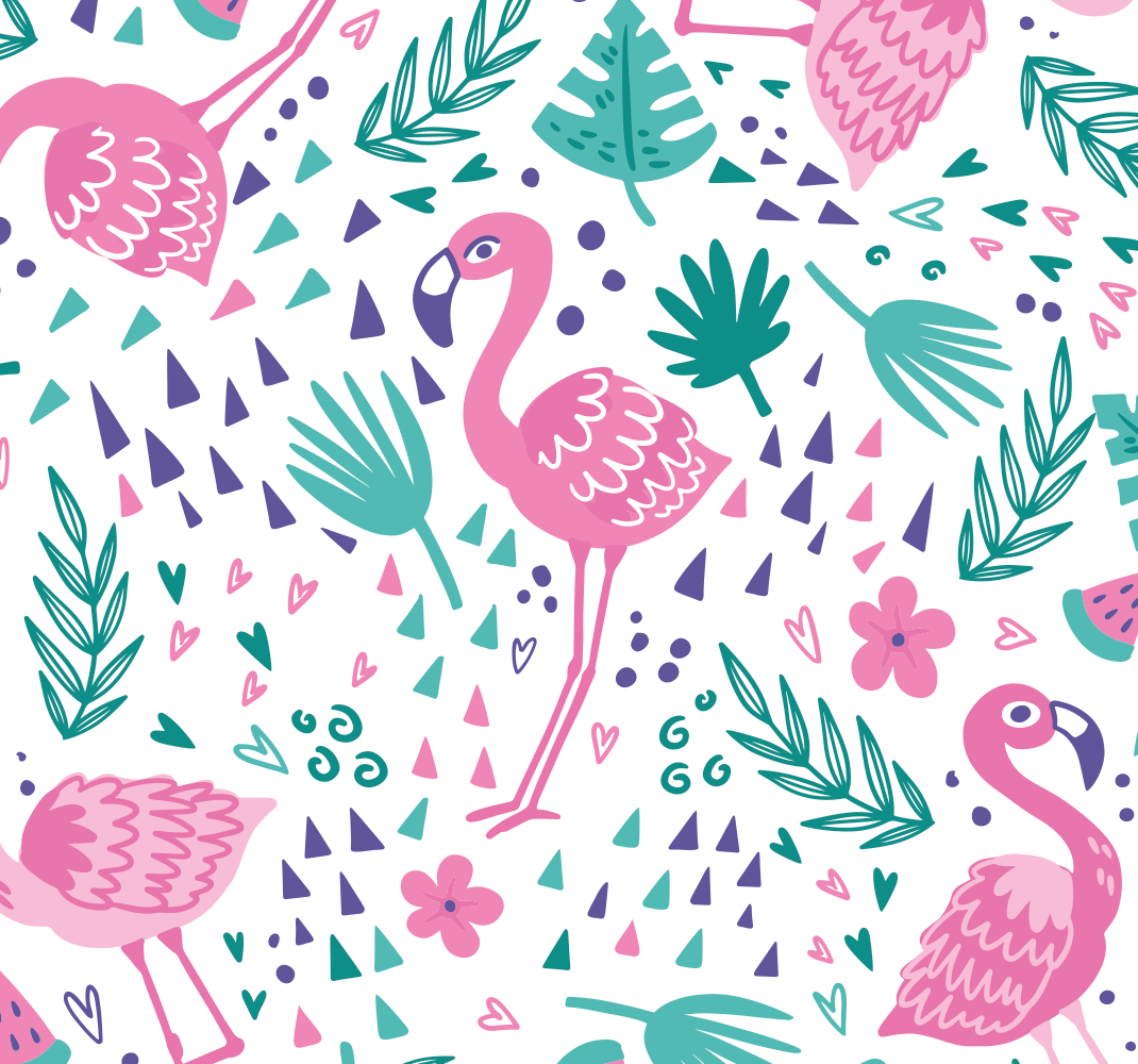 Covor vinil dormitor cu model de flamingo - TenStickers