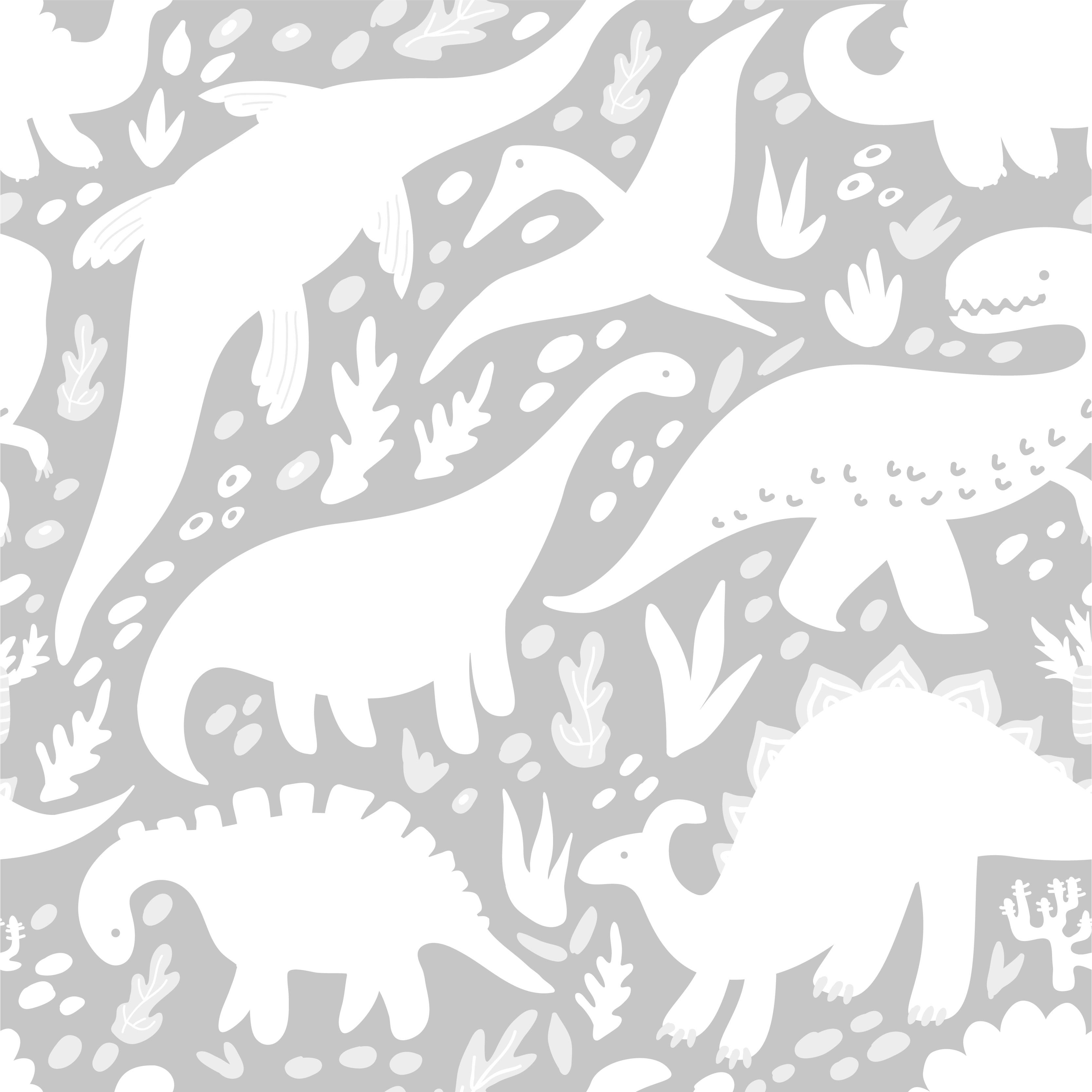 Covor vinil dormitor model dinozauri albi - TenStickers