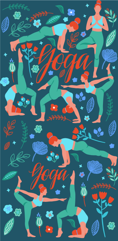 Covor vinil dormitor femeie care face yoga - TenStickers
