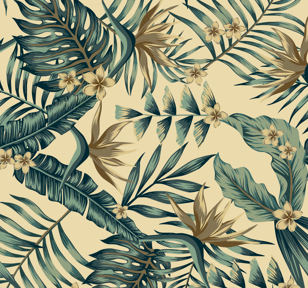 Covor vinil dormitor frunze tropicale - TenStickers