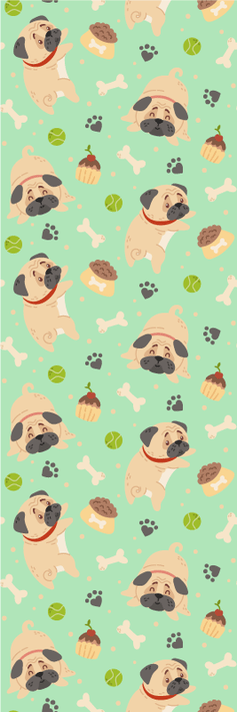 Covor vinil dormitor bulldog gras cu os - TenStickers