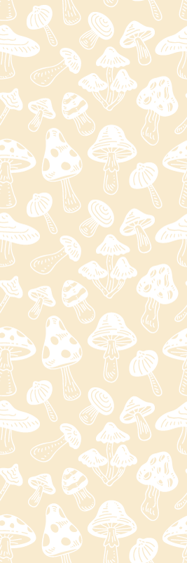 Covor vinil dormitor design ciuperci bej - TenStickers