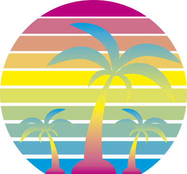 Covor vinil cu aspect de natura apus vintage anii 80 - TenStickers