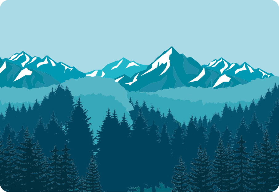 Covor vinil cu aspect de natura peisaj albastru-verde - TenStickers