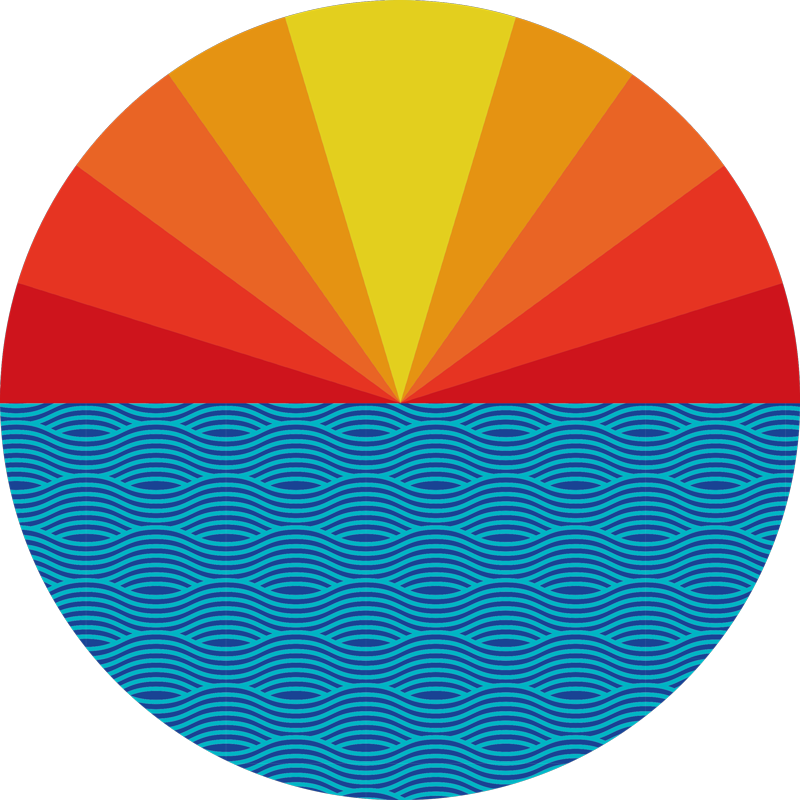 Covor vinil cu aspect de natura apus retro la mare - TenStickers