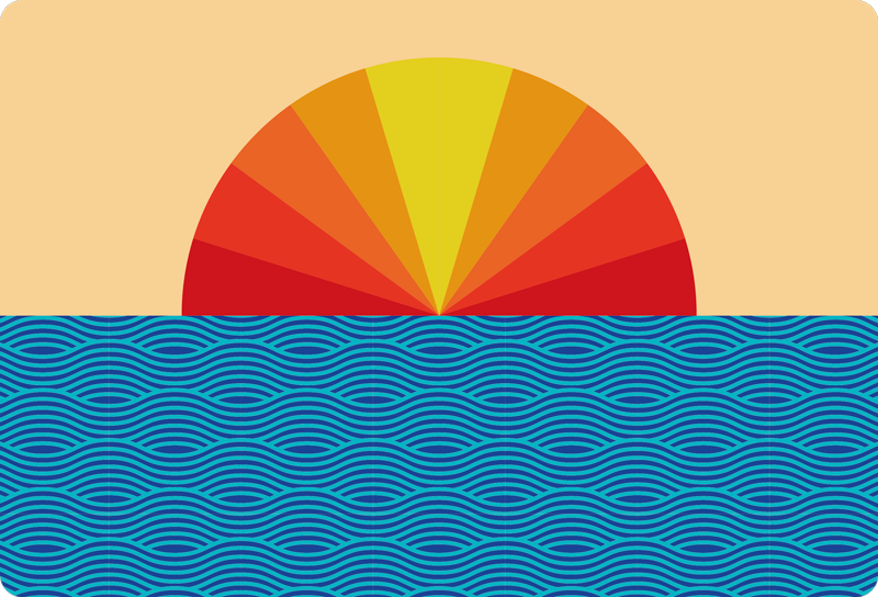 Covor vinil cu aspect de natura apus vintage laptop - TenStickers