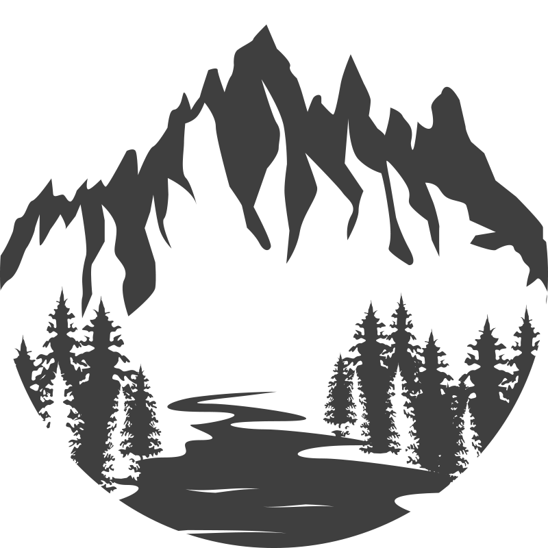 Covor vinil cu aspect de natura silueta peisaj montan - TenStickers