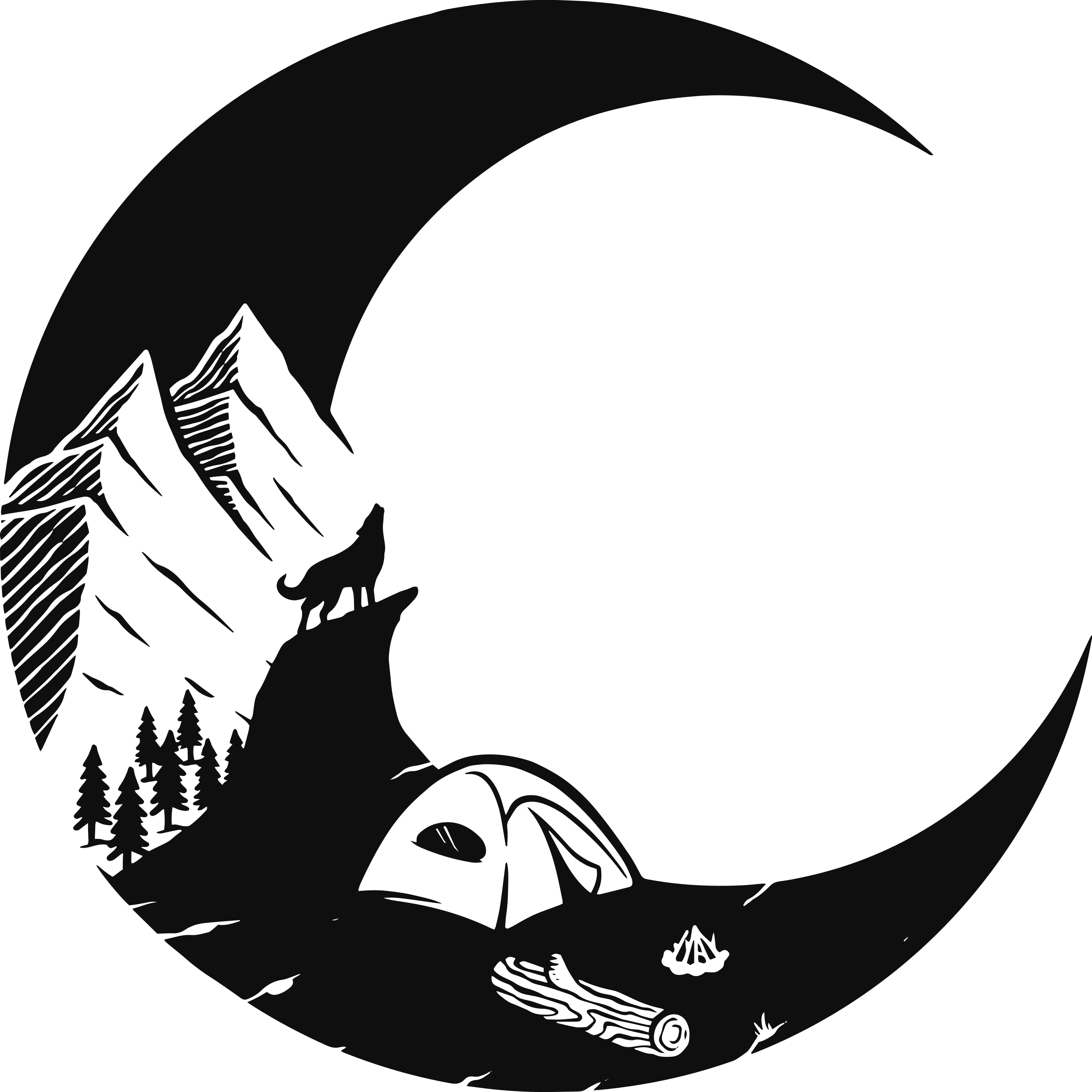 Covor vinil cu aspect de natura peisaj camping montan - TenStickers