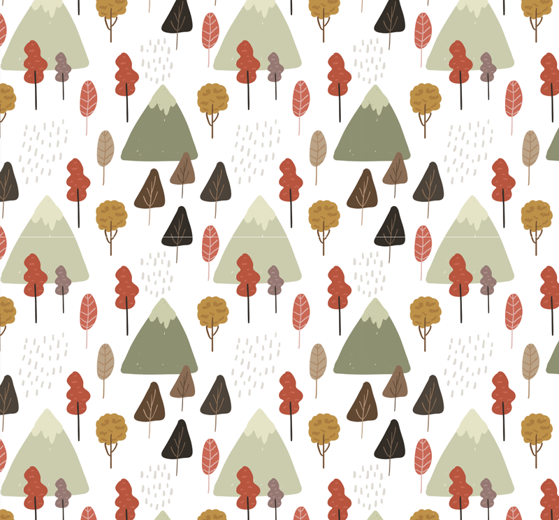 Covor vinil cu aspect de natura modele de copaci jucăuși - TenStickers