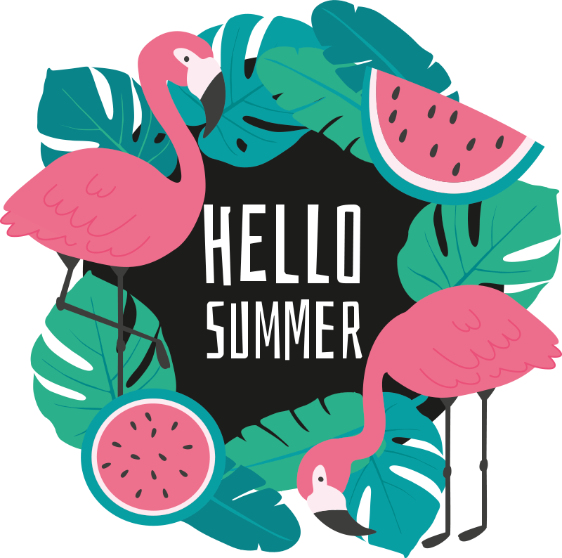 Covor vinil cu aspect de natura design flamingo tropical - TenStickers