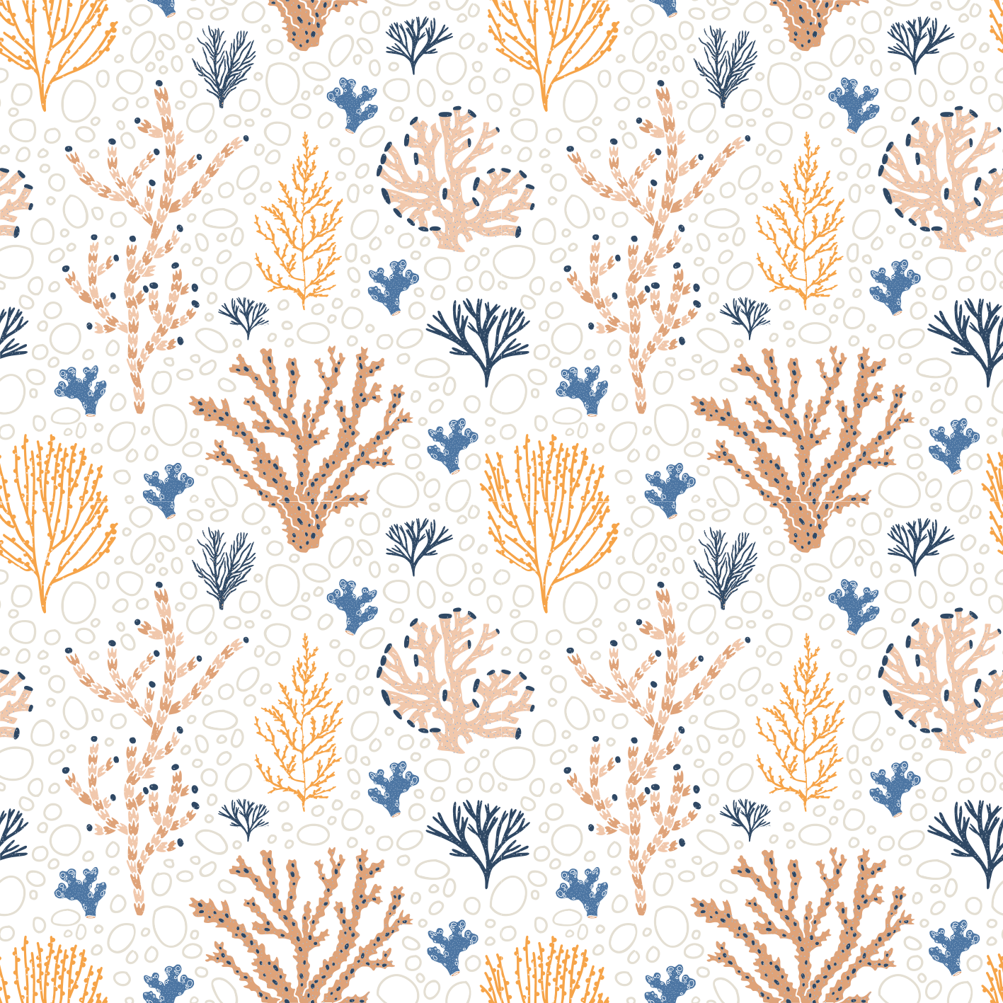 Covor vinil cu aspect de natura model corali stilizat - TenStickers