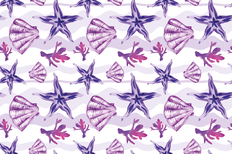 Covor vinil cu aspect de natura model scoici de coral - TenStickers