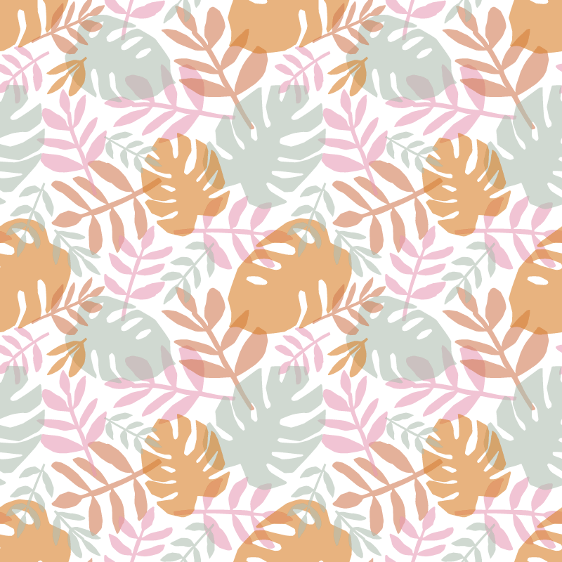 Covor vinil cu aspect de natura motif frunze verzi - TenStickers