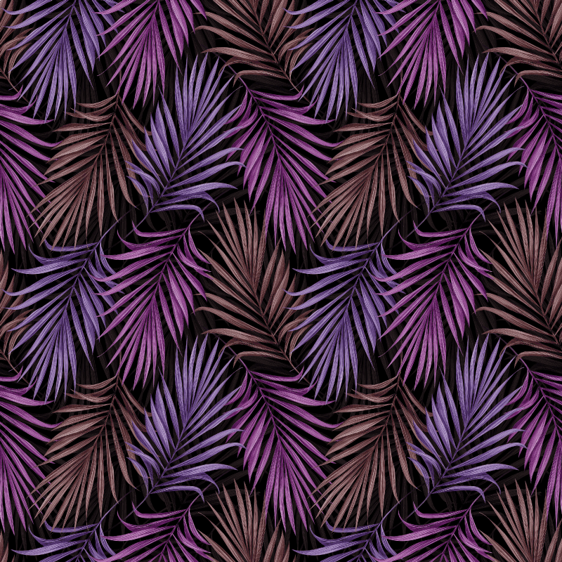 Covor vinil cu aspect de natura motiv frunze mov - TenStickers