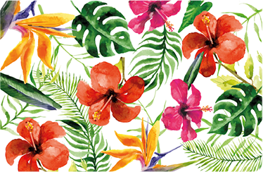 Covor vinil flori și plante autocolante monstera deliciosa - TenStickers
