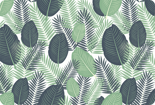 Covor vinil flori și plante vegetație verde junglă - TenStickers