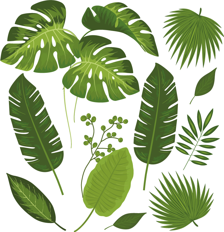 Covor vinil flori și plante varietate de frunze - TenStickers