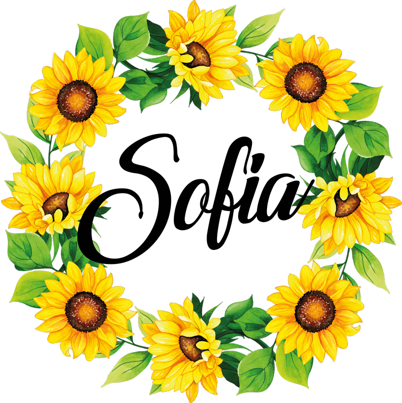 Covor vinil flori și plante cunună de flori personalizată - TenStickers