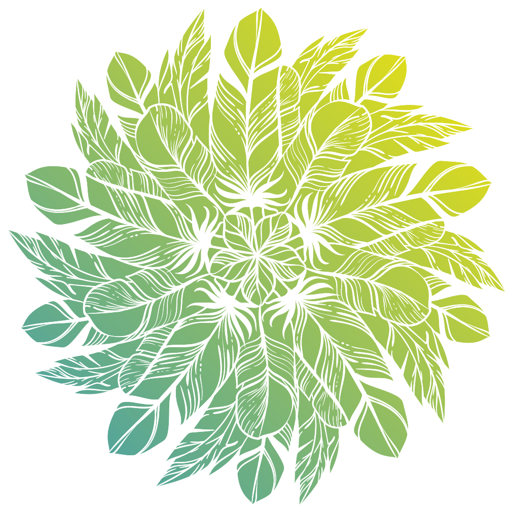 Covor vinil flori și plante model circular frunzos - TenStickers