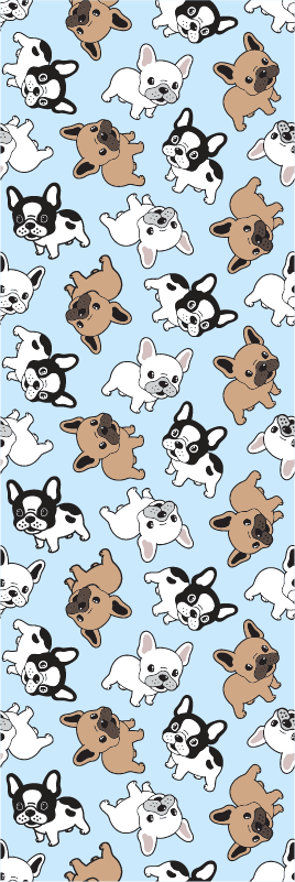 Covor vinil dormitor cu model bulldog francez - TenStickers
