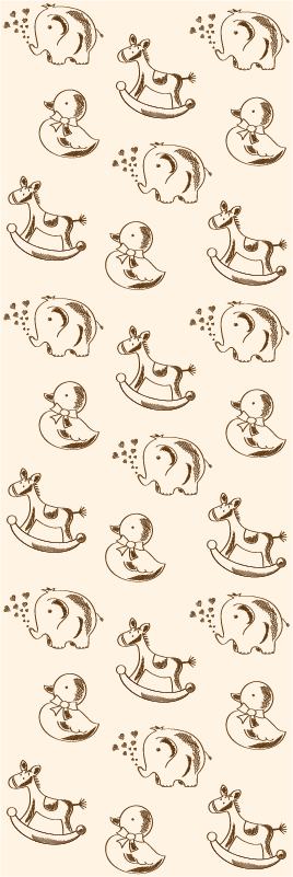 Covor vinil dormitor design drăguț cu elefant rață și cal - TenStickers