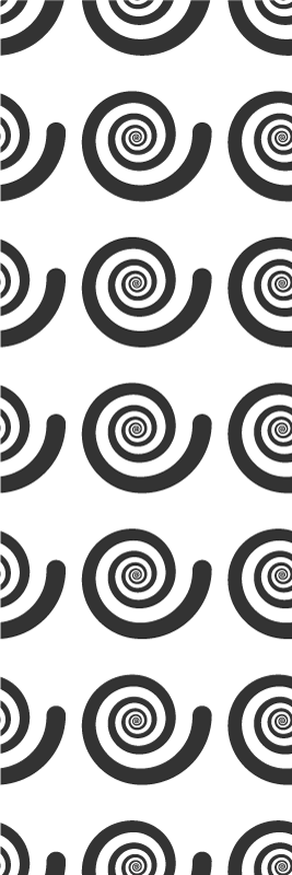 Covor vinil dormitor spiral retro hipnotic alb-negru - TenStickers