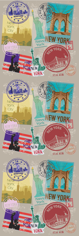 Covor vinil dormitor colaj vechi nyc - TenStickers