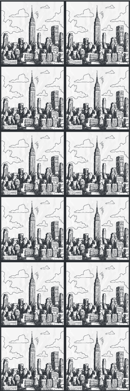 Covor vinil dormitor colaj schițe nyc - TenStickers