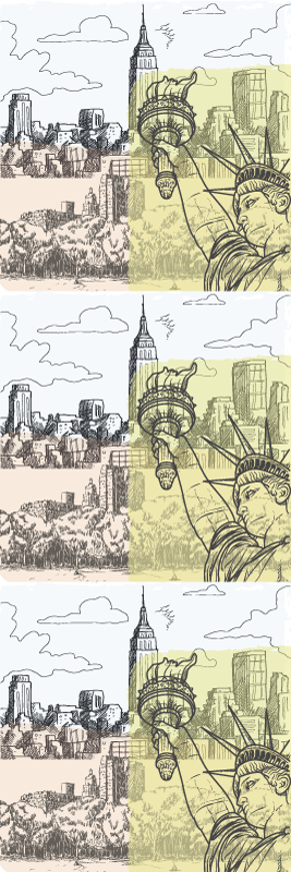 Covor vinil dormitor colaj vintage new york - TenStickers