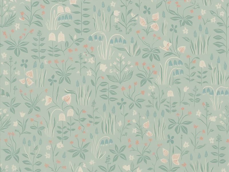 Covor vinil dormitor floral scandi - TenStickers