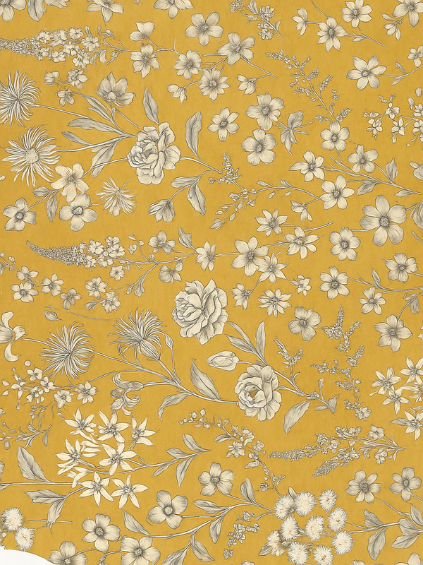 Covor vinil dormitor cu model floral vintage - TenStickers