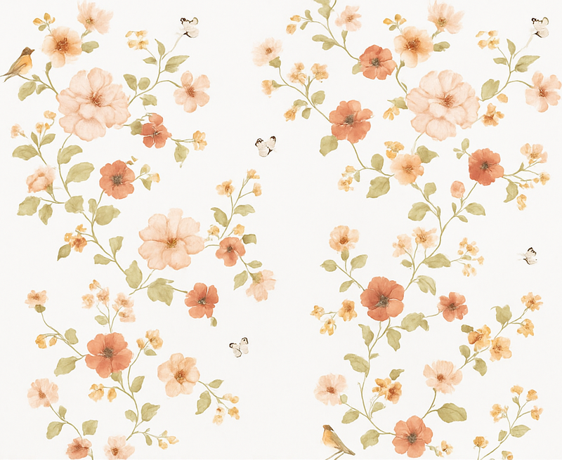Covor vinil dormitor flori mici albe simple - TenStickers