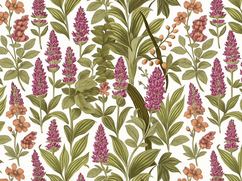 Covor vinil dormitor model botanic colorat - TenStickers