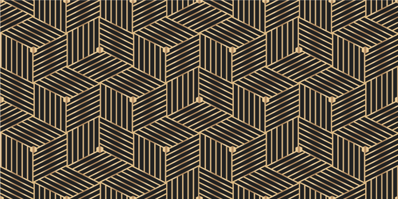 Covor de vinil geometric cu model decorativ auriu - TenStickers