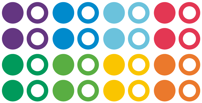 Covor de vinil geometric cercuri colorate în curcubeu - TenStickers