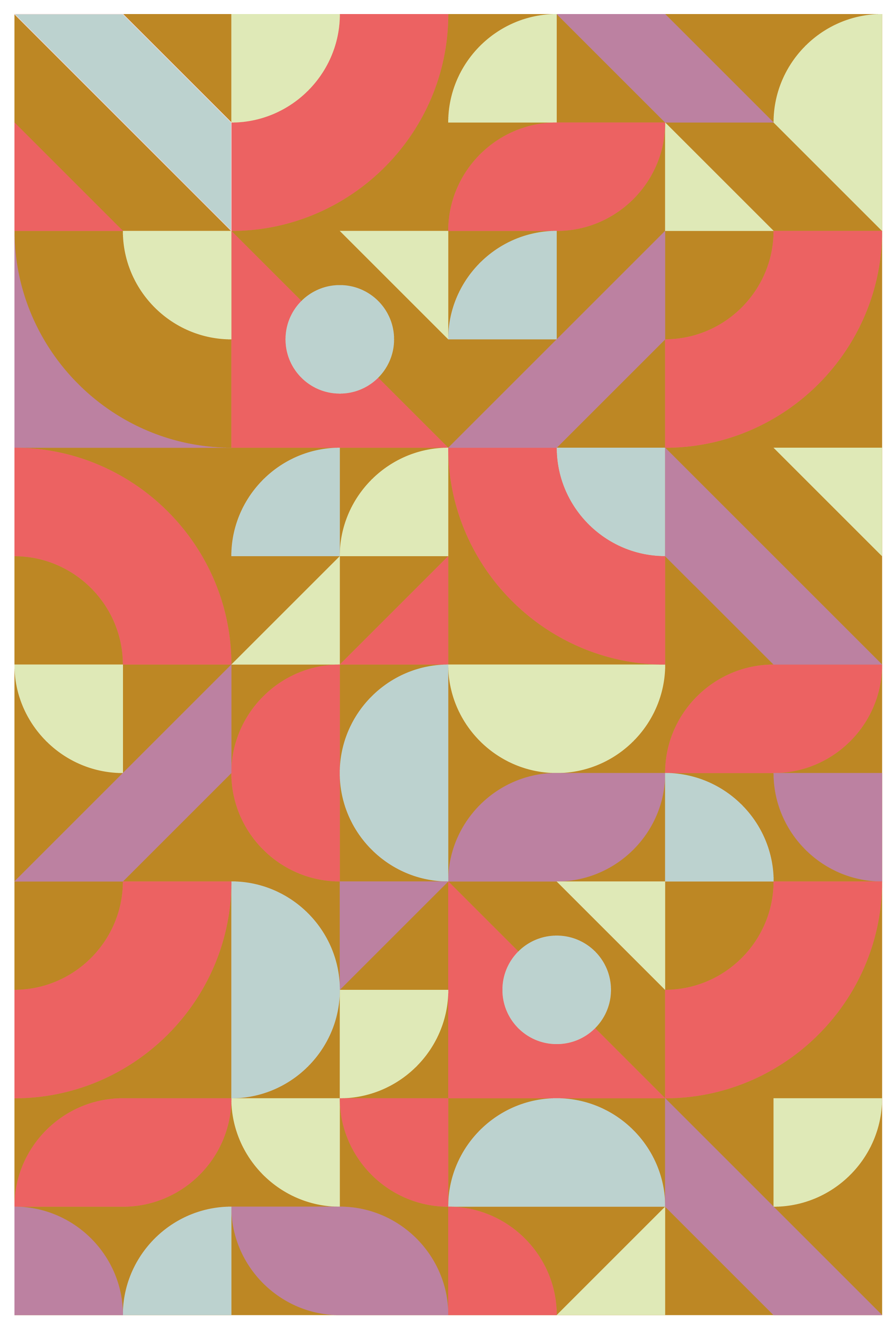 Covor de vinil geometric culori retro - TenStickers