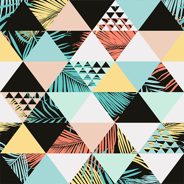 Covor de vinil geometric triunghiuri din junglă - TenStickers
